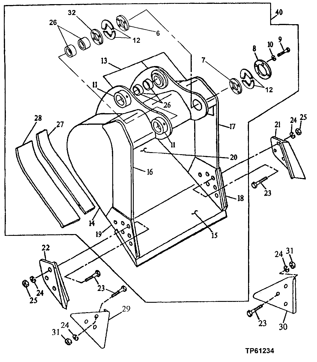 HEAVY DUTY HIGH CAPACITY BUCKET (ALSO ORDER BUCKET TOOTH ASSEMBLIES)