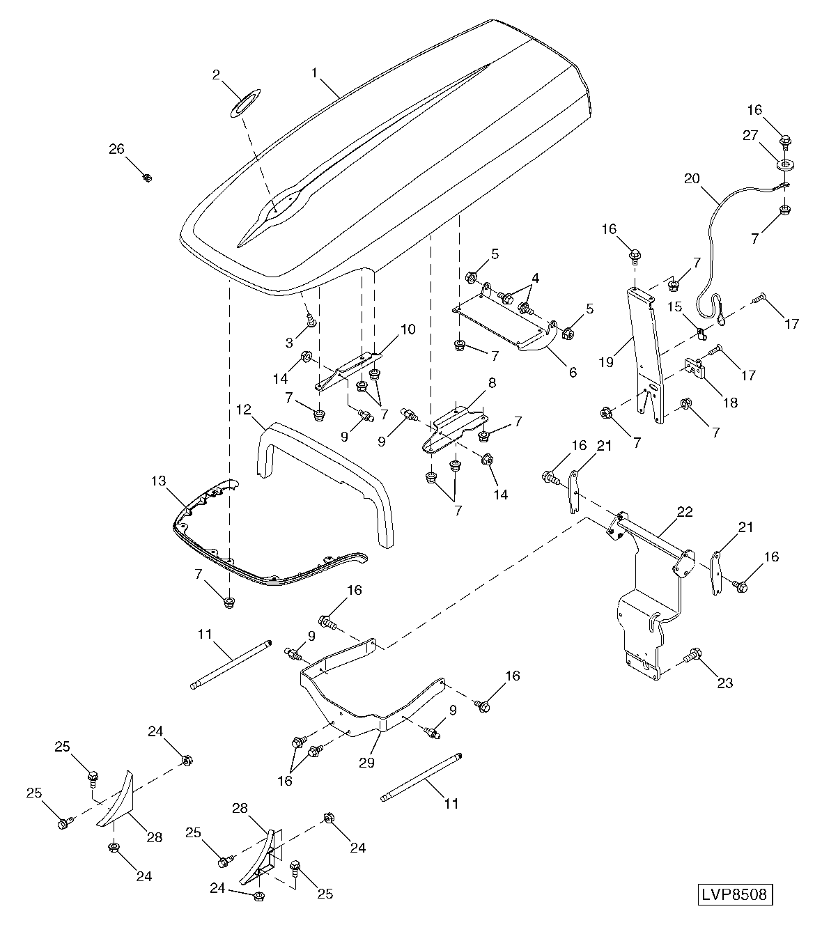 Hood And Mounting Parts (Isolated Open Operator Station / Cab)