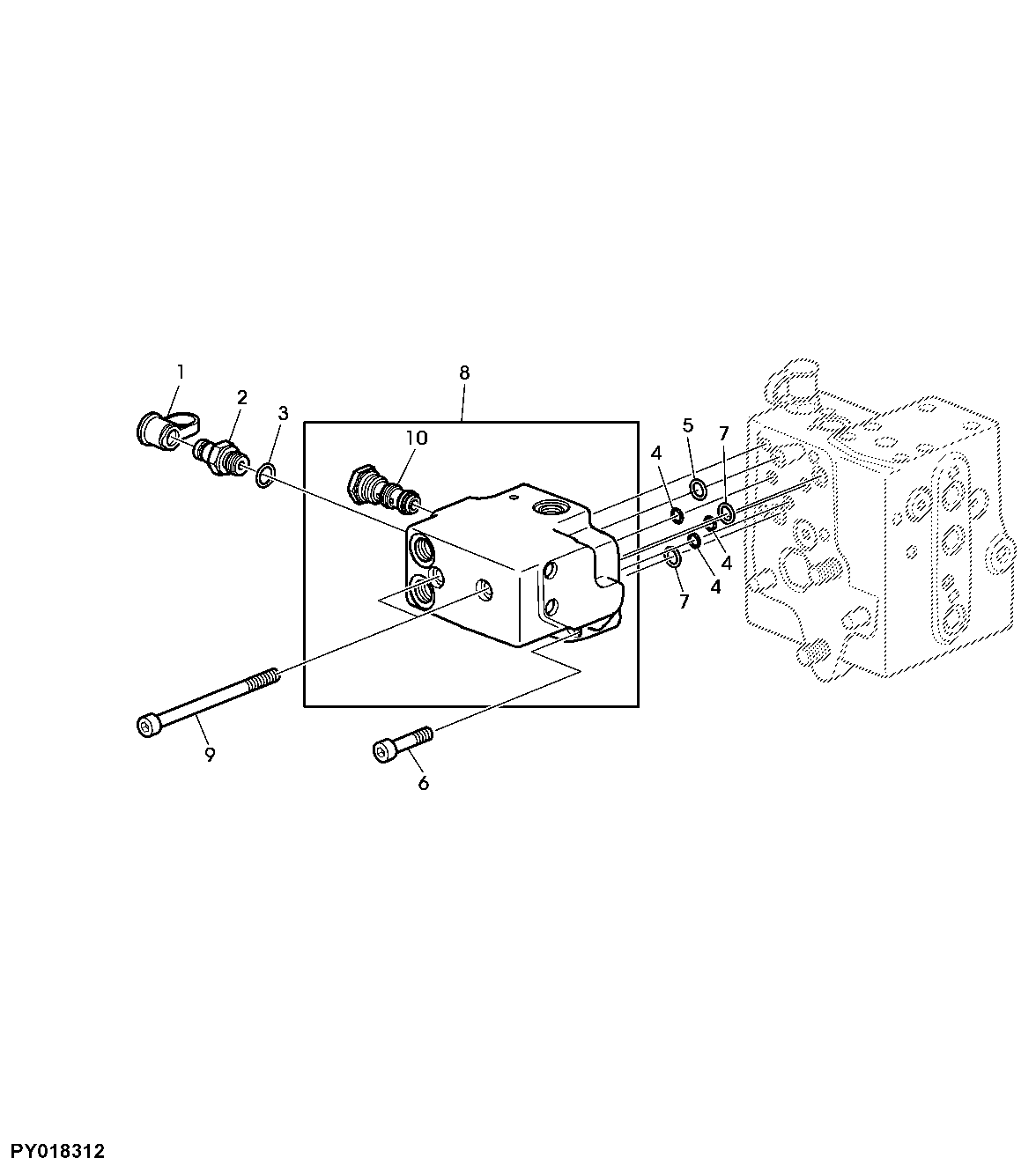 CONTROL BLOCK PRIORITY 2 (HYDRAULIC PUMP 45CM3)