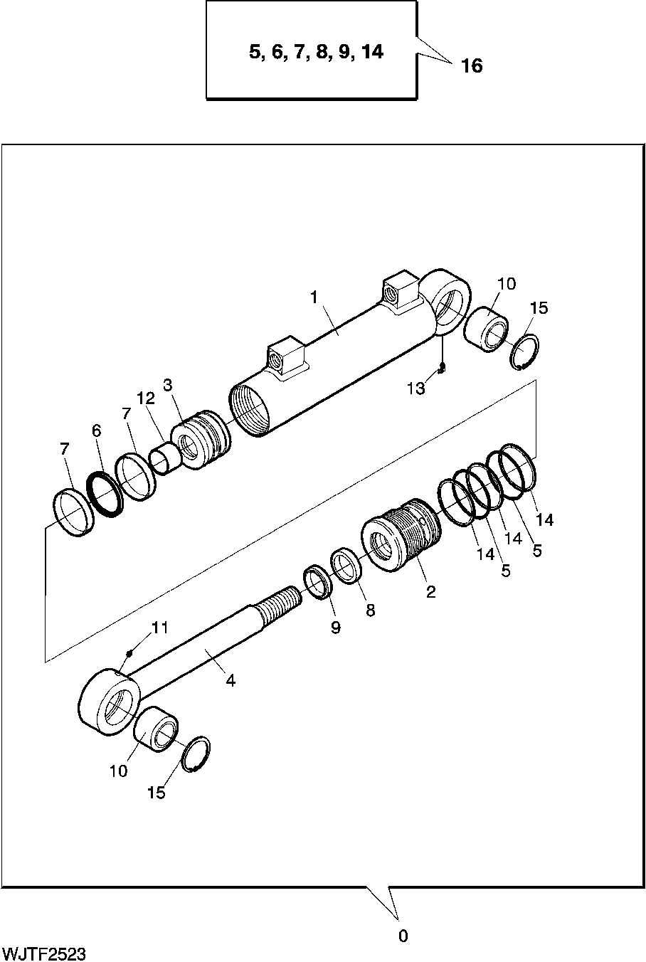 Hydraulic Cylinder, Tilt, (Damping) (580 - )