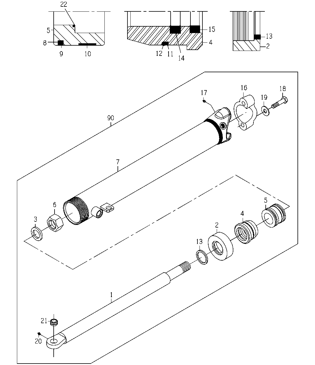Cylinder, Basecutter Lift{Track} ( - 070372)