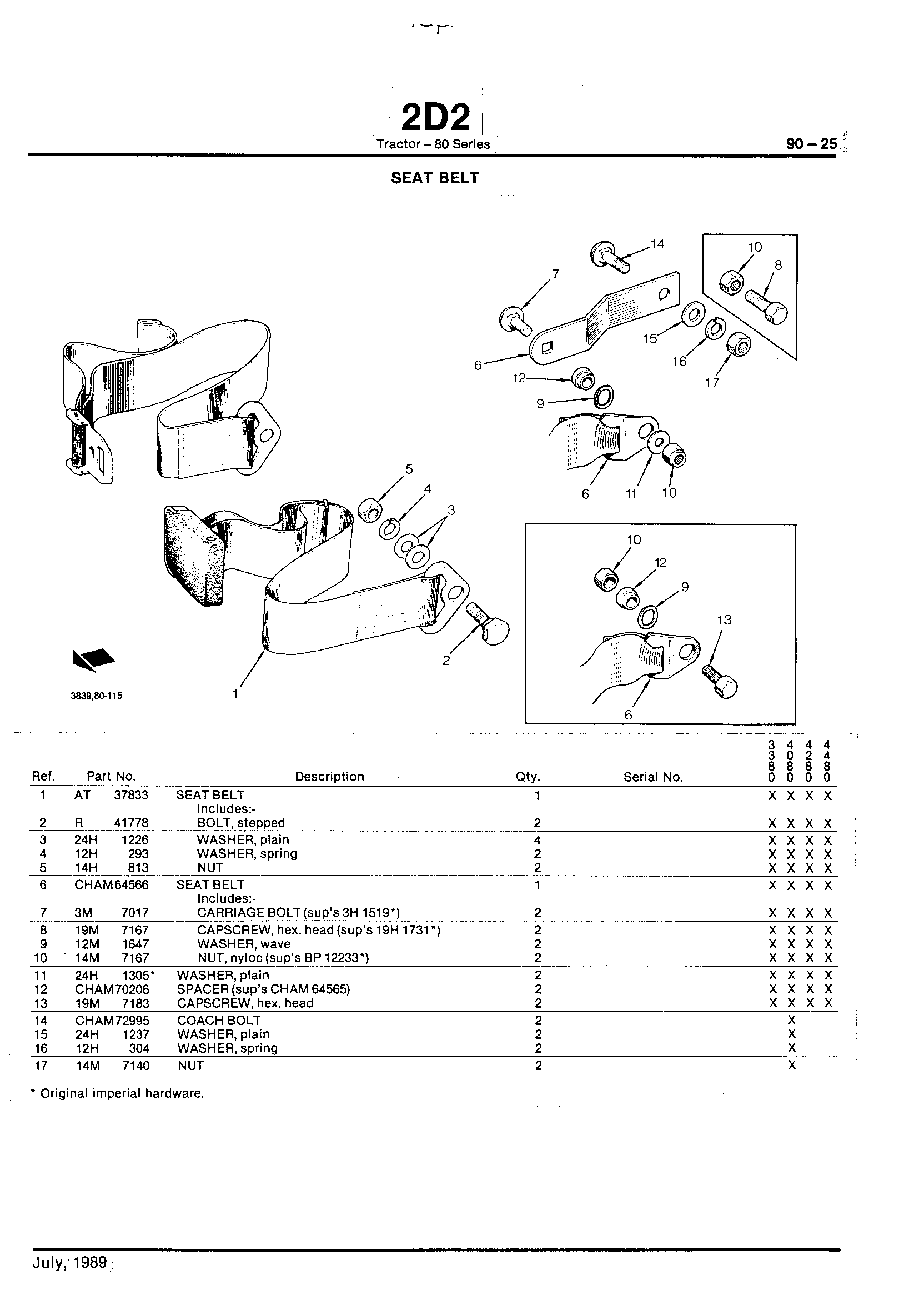 Operator Station Seat Belt