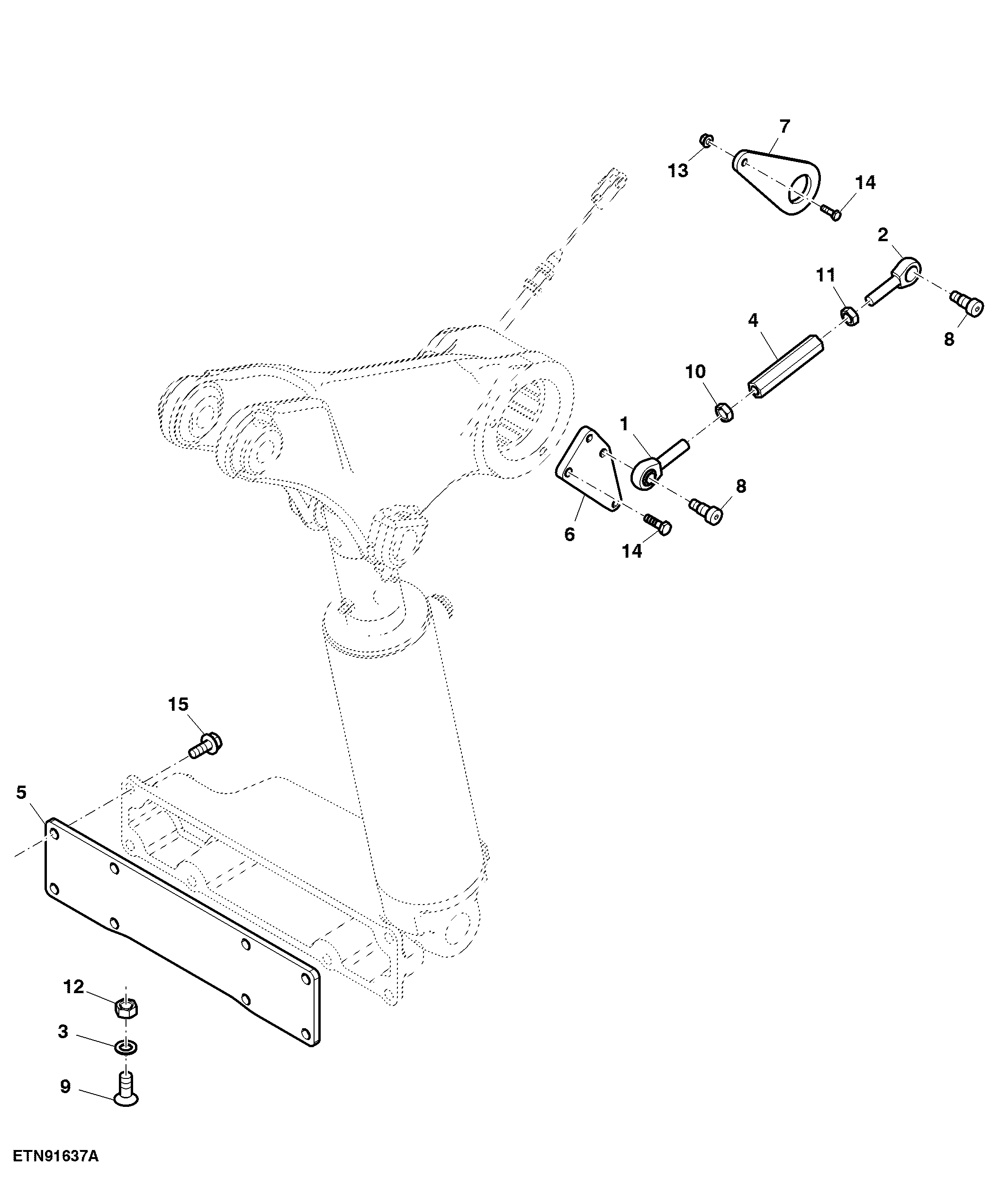 Feedback Linkage, Hitch Valve, W/O Draft Sense