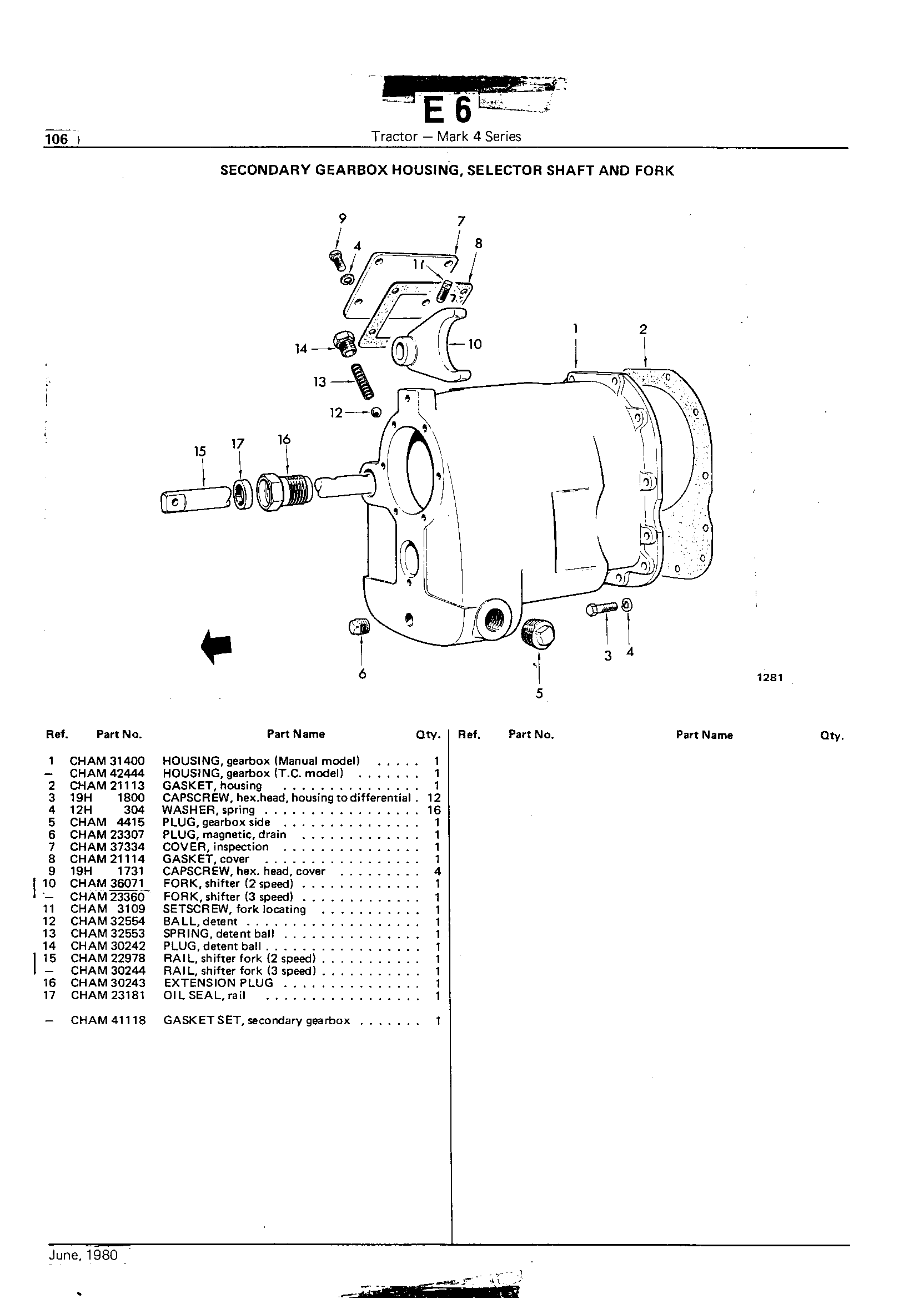 Housing, Selector Fork and Shaft