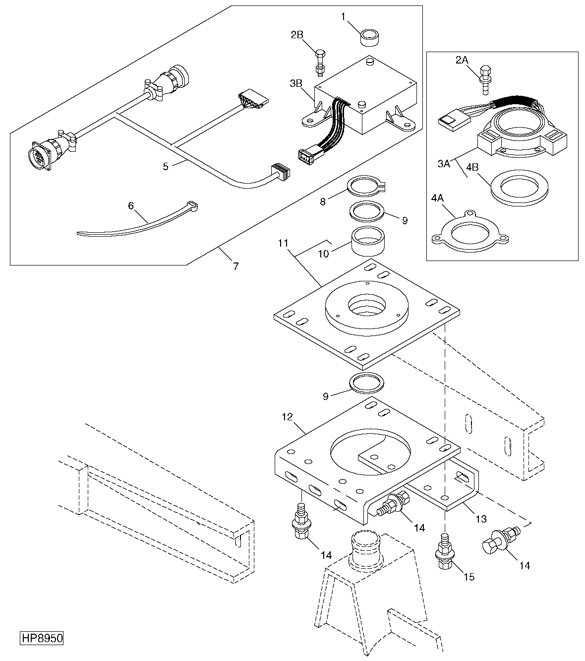 HORIZONTAL UNLOADING AUGER HUB SUPPORT AND SWITCH