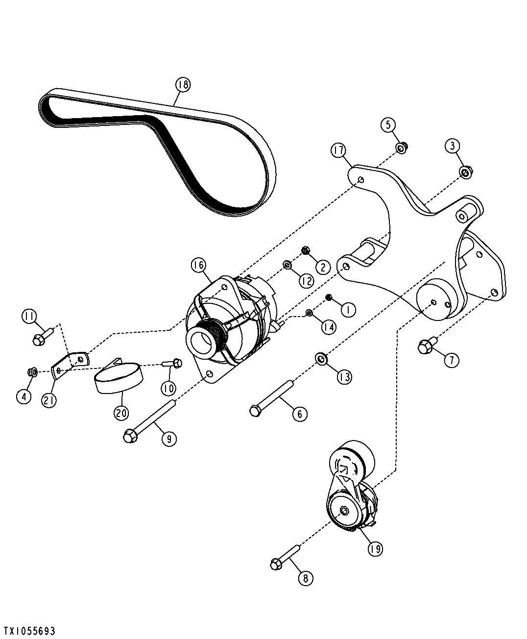 Alternator (80 Amp) (Without A/C) (Engine 6081HT006)