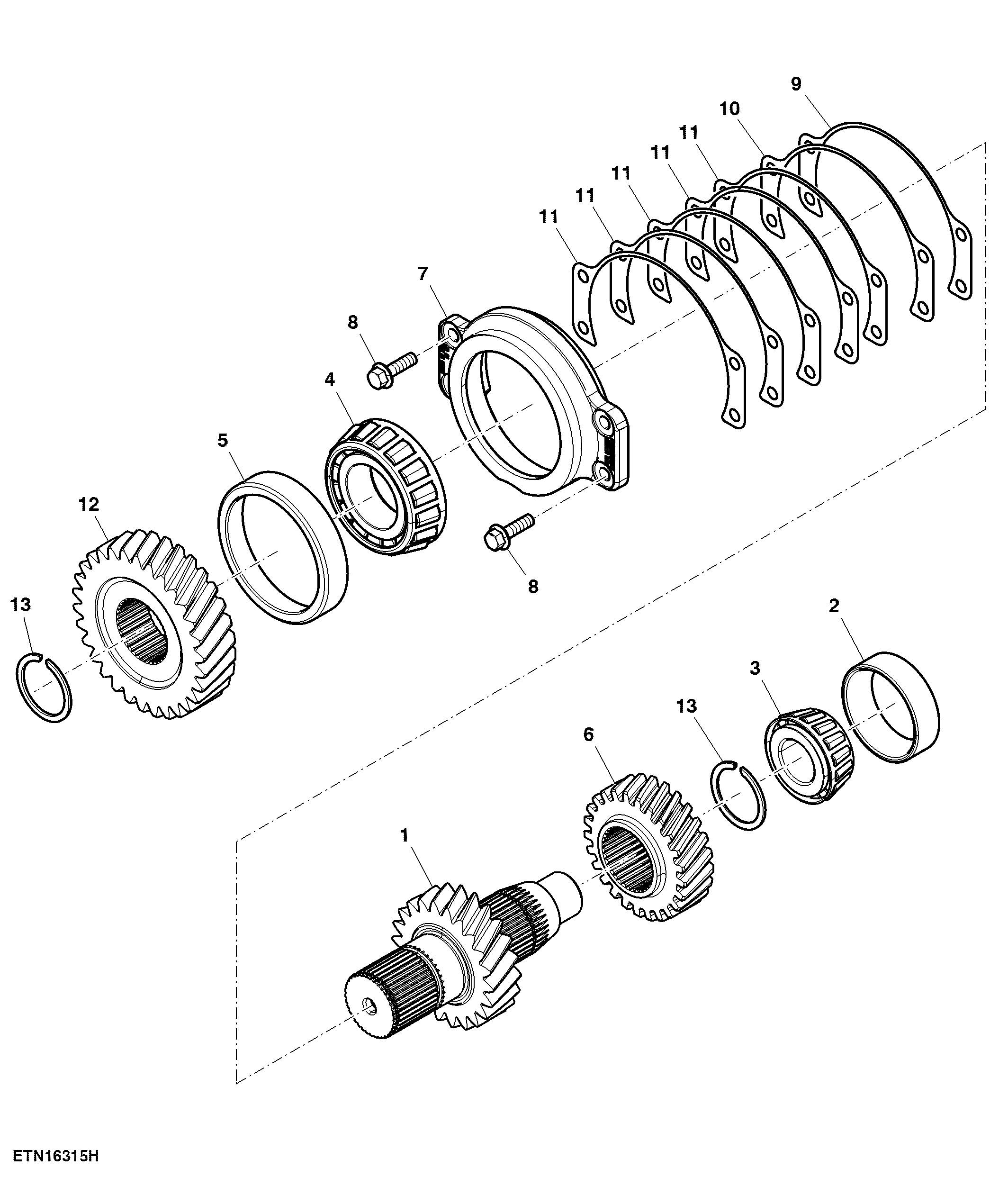 Countershaft (Rear PTO Assembly) (540/540E/1000)