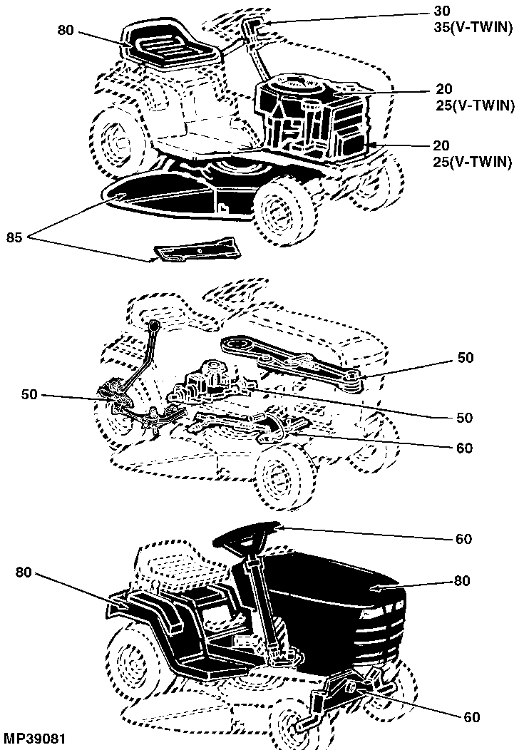 SABRE 1646HS, 1646V-Twin H and EUROPRO 1646H Lawn Tractors