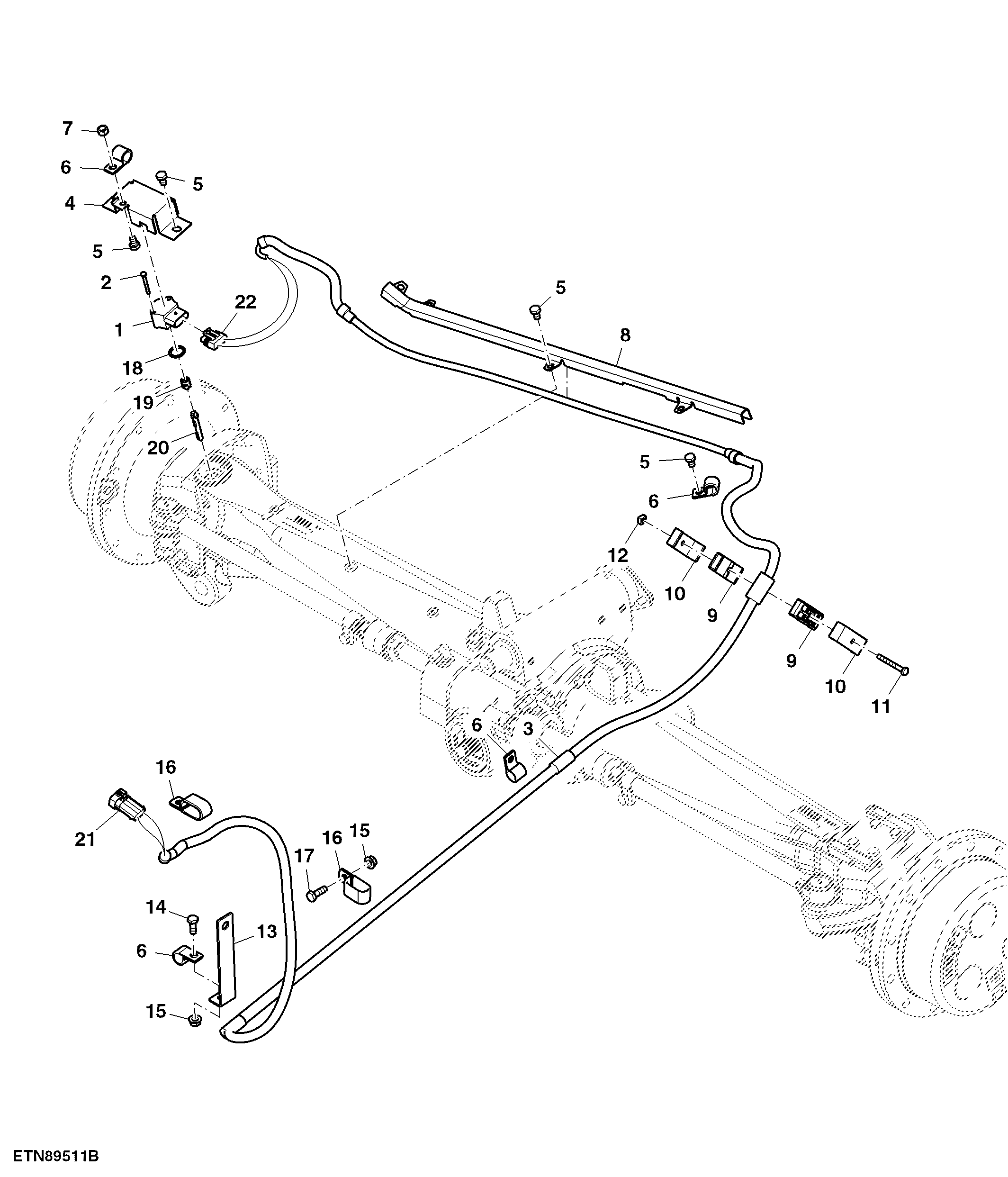 Wiring Harness, Wheel Angle Sensor, 3M Axle