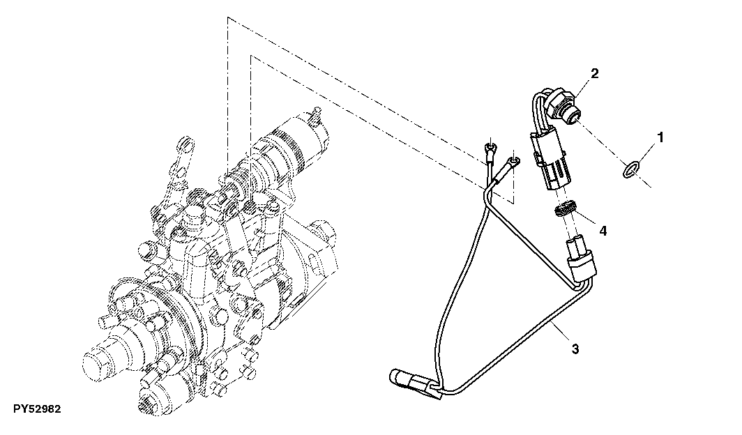FUEL INJECTION PUMP WIRING HARNESS AND SWITCH (COLD START ADVANCE)