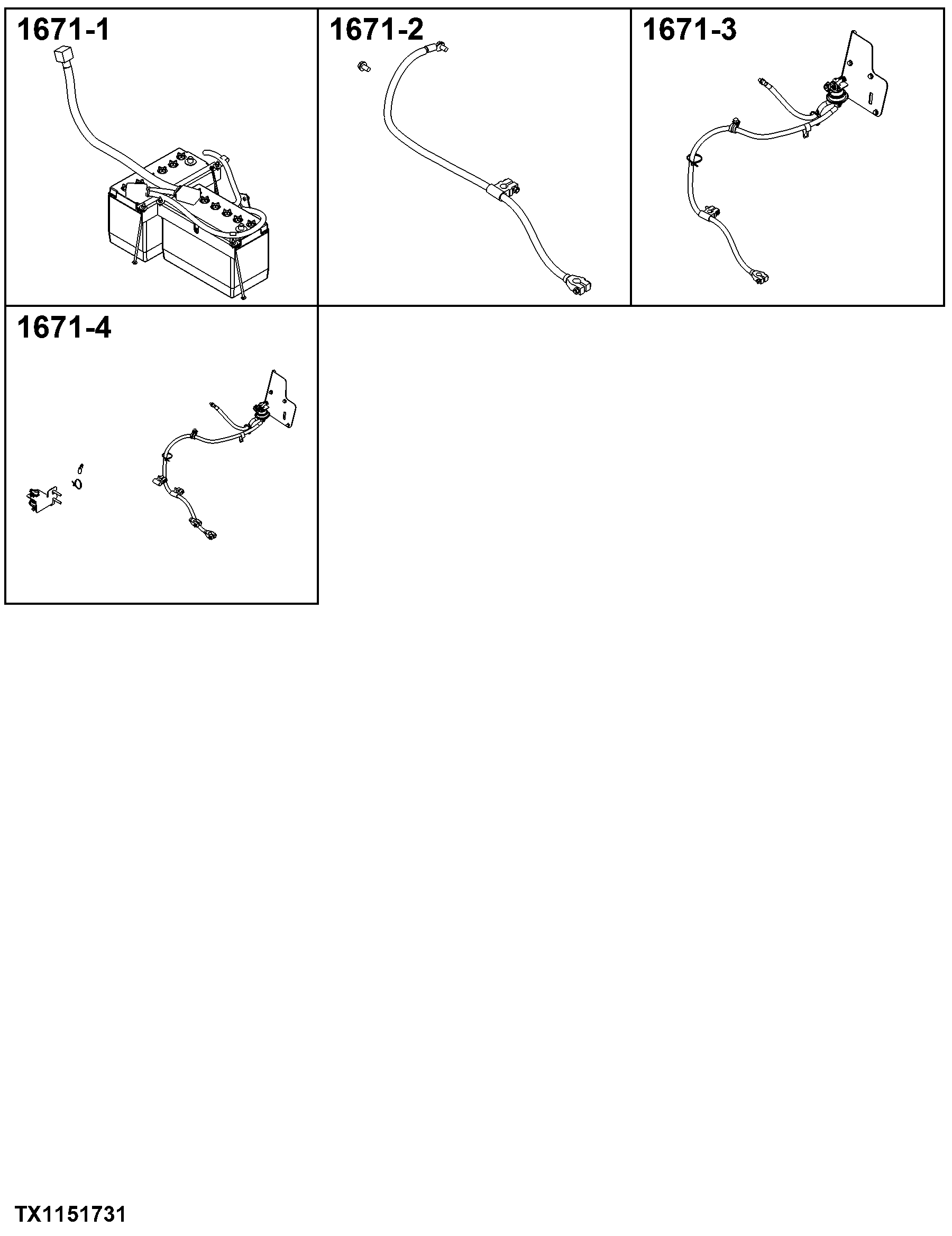 1671 Batteries, Support, and Cables