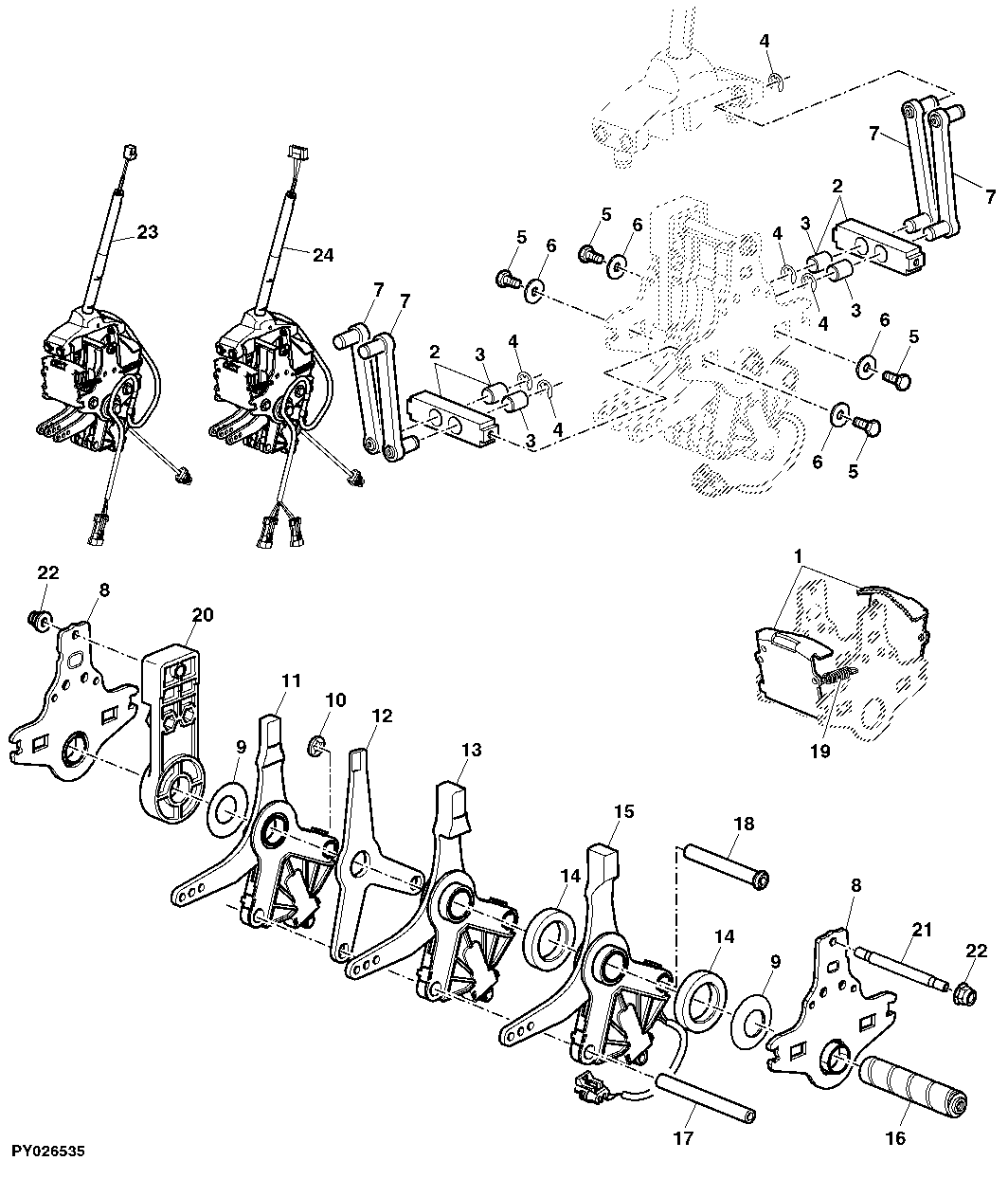 RANGE SHIFT COMPONENTS, 16-SPEED (POWRQUAD PLUS)