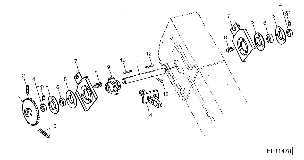 TAILINGS ELEVATOR CONVEYOR CHAIN, SPROCKETS, AND BEARINGS (610301 - )