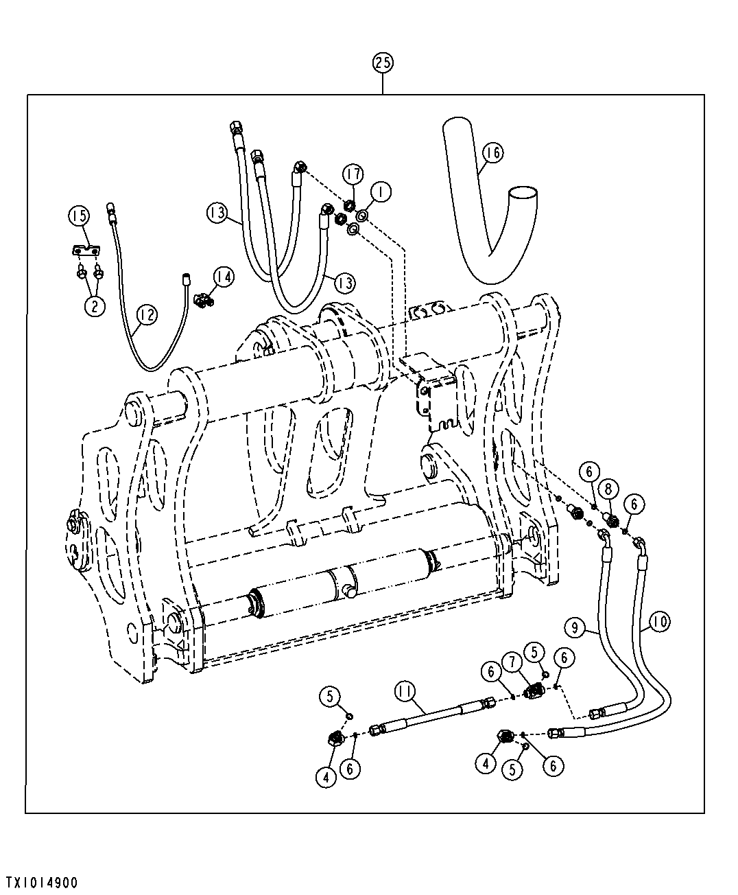 Cable Reinforced Hi-Vis Coupler Hydraulic Lines (Z-Bar)
