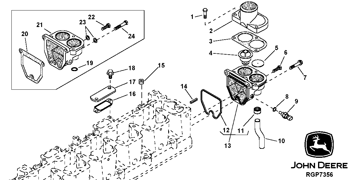 WATER MANIFOLD AND THERMOSTAT (ESN -199999)