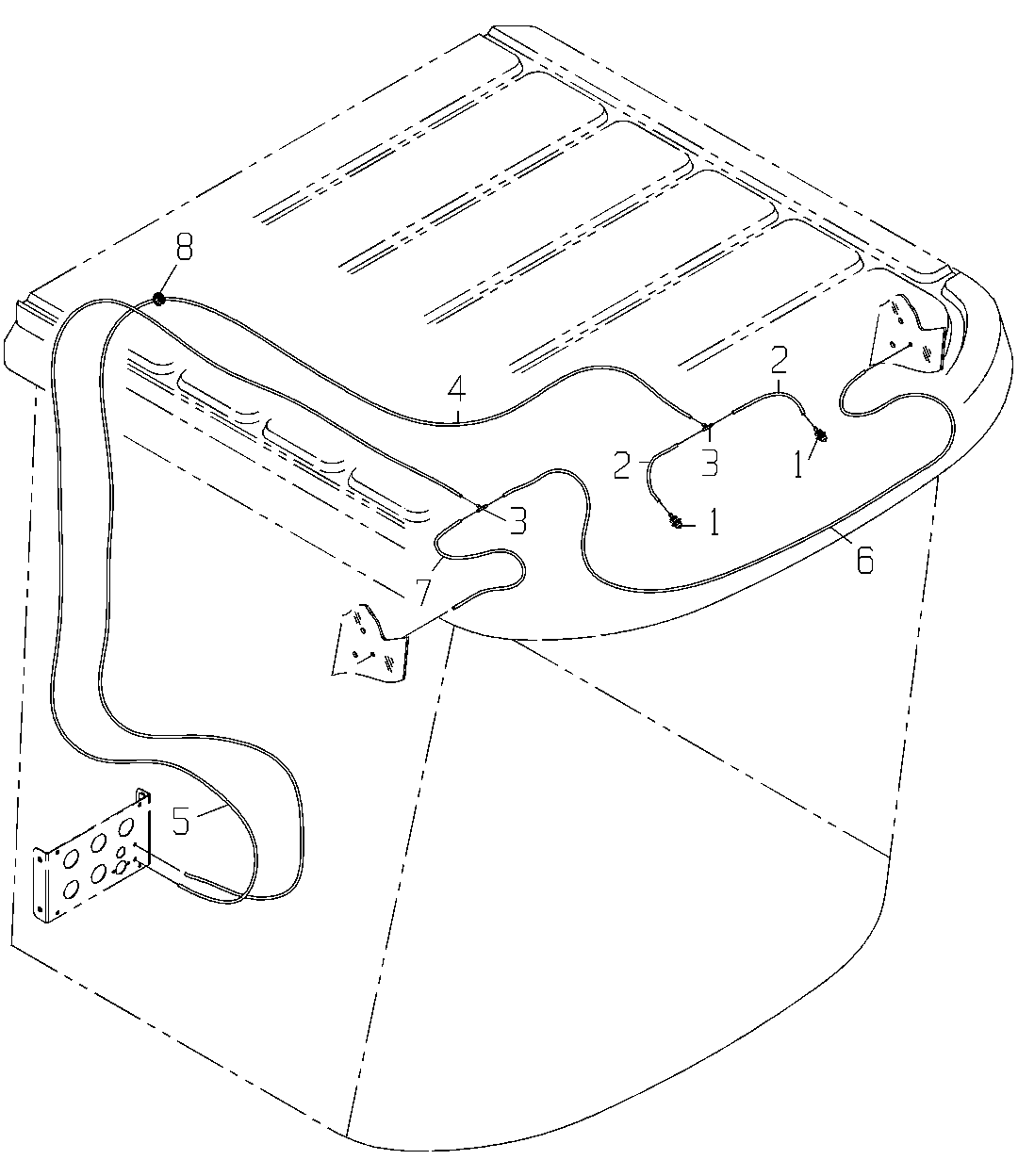 CAB GP, WINDSHIELD WASHER, BULKHEAD TO NOZZLES
