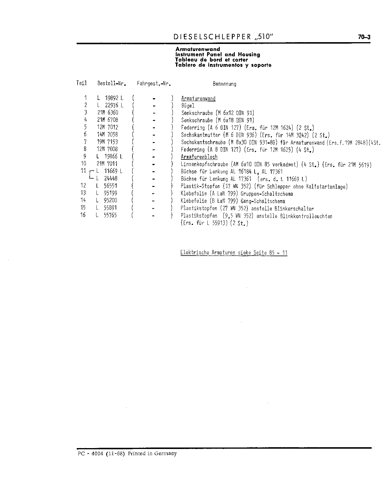 Instrument Panel (Continued)