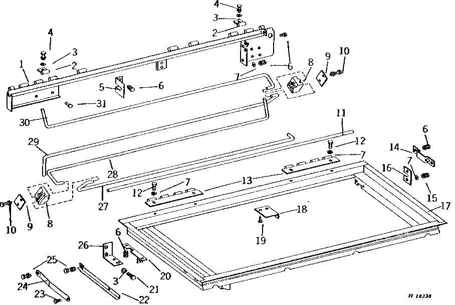 ENGINE COMPARTMENT UPPER DOOR FRAME AND HINGES ( - 100000)