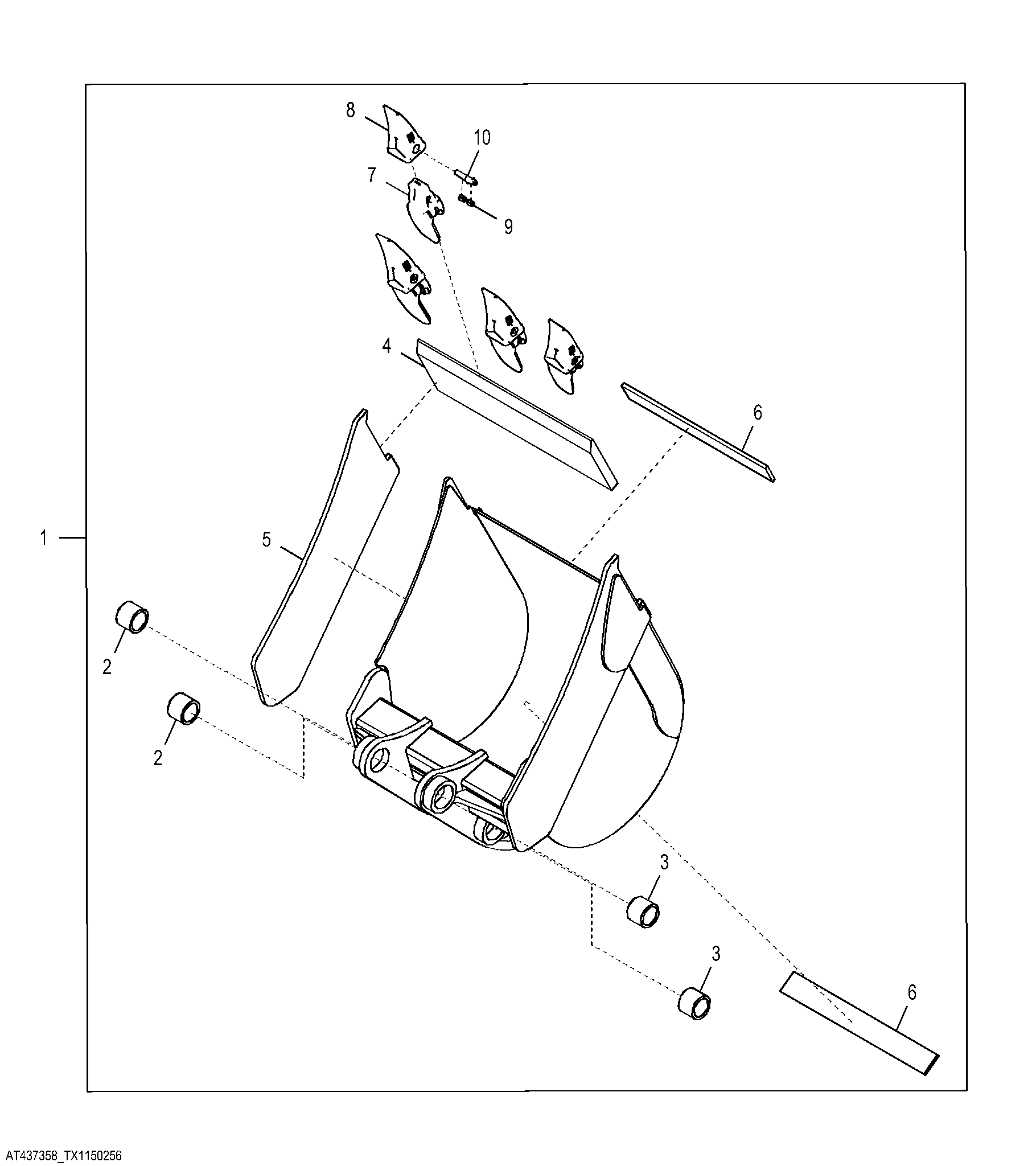 Severe Duty Bucket with TK Teeth 762.00 mm (30.00 in) 0.411 m³ (14.50 ft³)