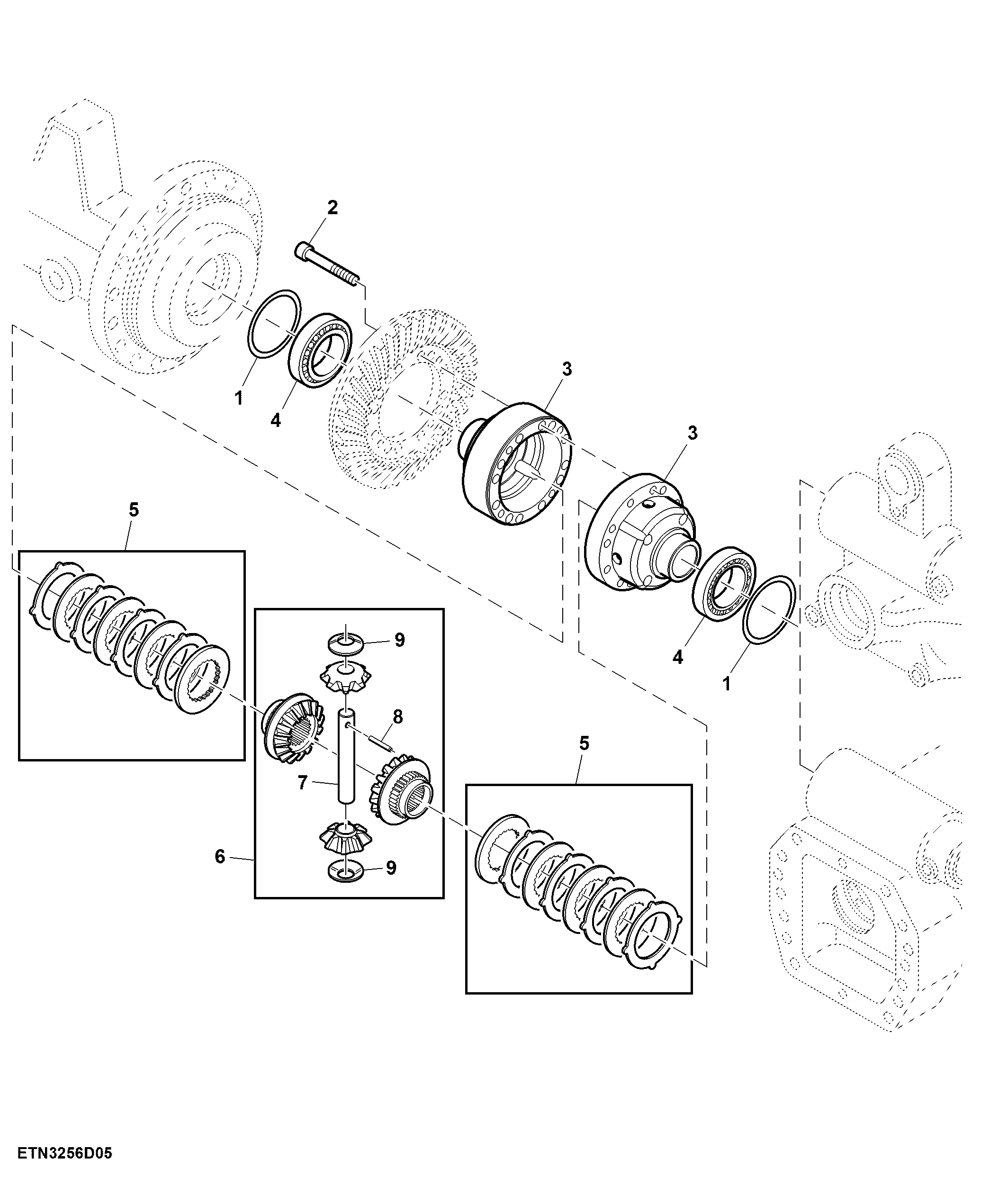 MFWD Differential Gears, Multiple Disk Self Lock