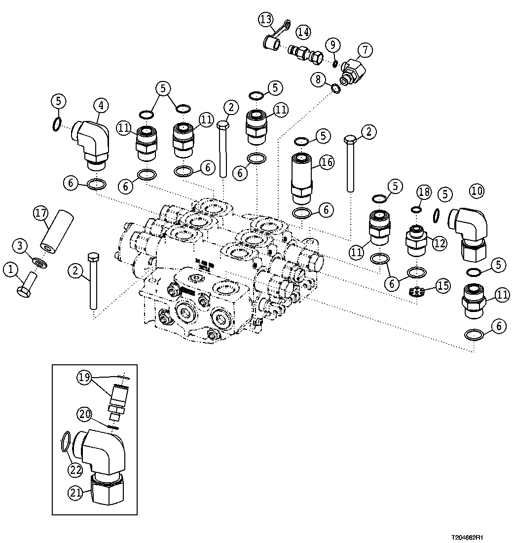 GRAPPLE CONTROL VALVE FITTINGS (MANUAL) (SF) (596700 - )