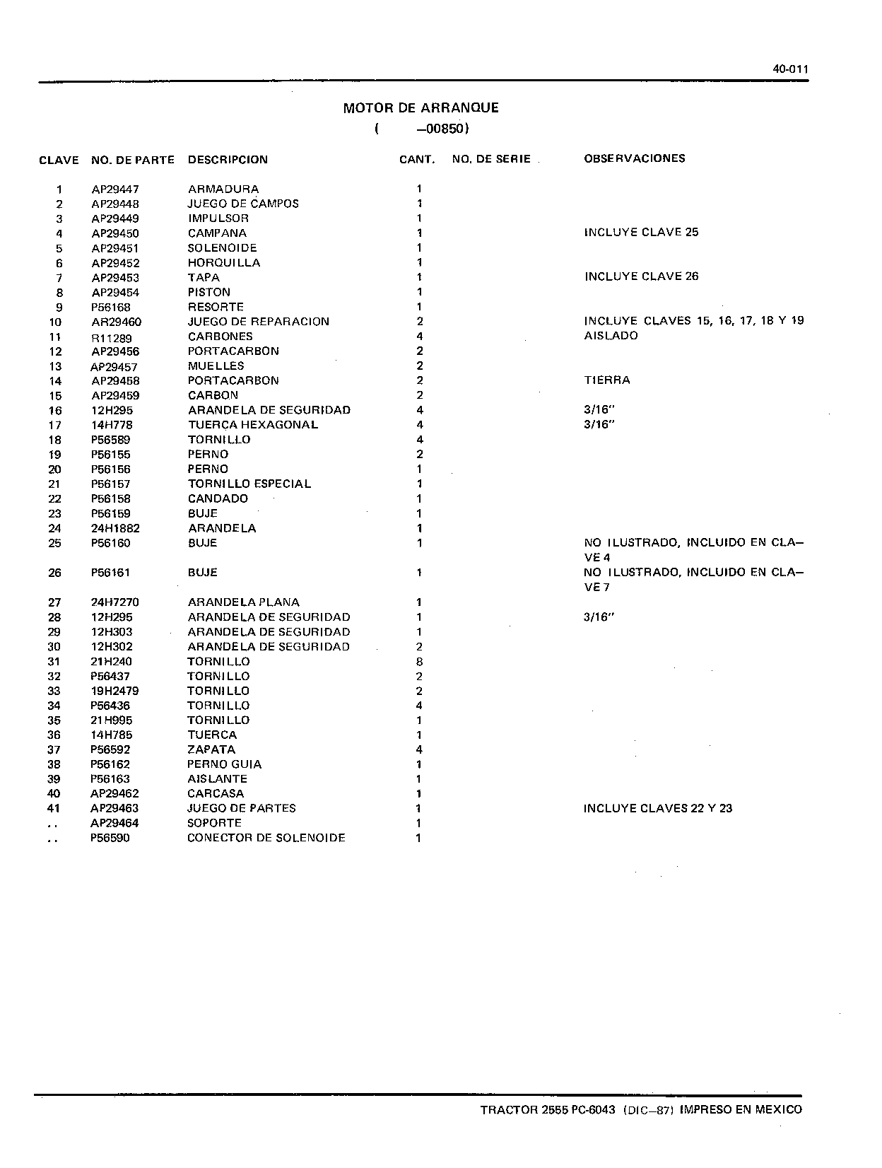 Motor de Arranque (Continued)