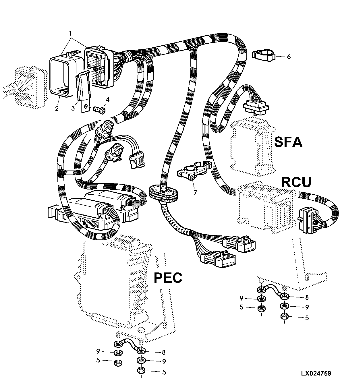 WIRING HARNESS FOR ELECTRONIC CONTROL UNITS (CAB)