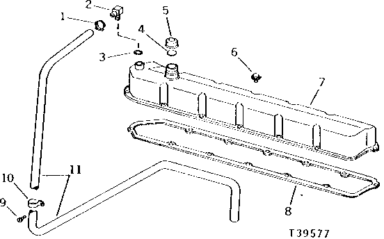ENGINE VENTILATOR TUBE AND ROCKER ARM COVER