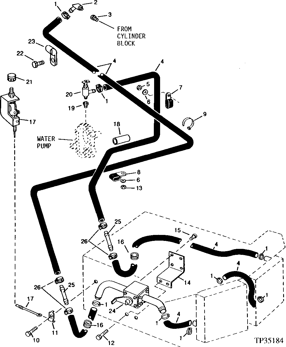 CAB HEATER HOSES AND CONTROLS (520372 - 548823)