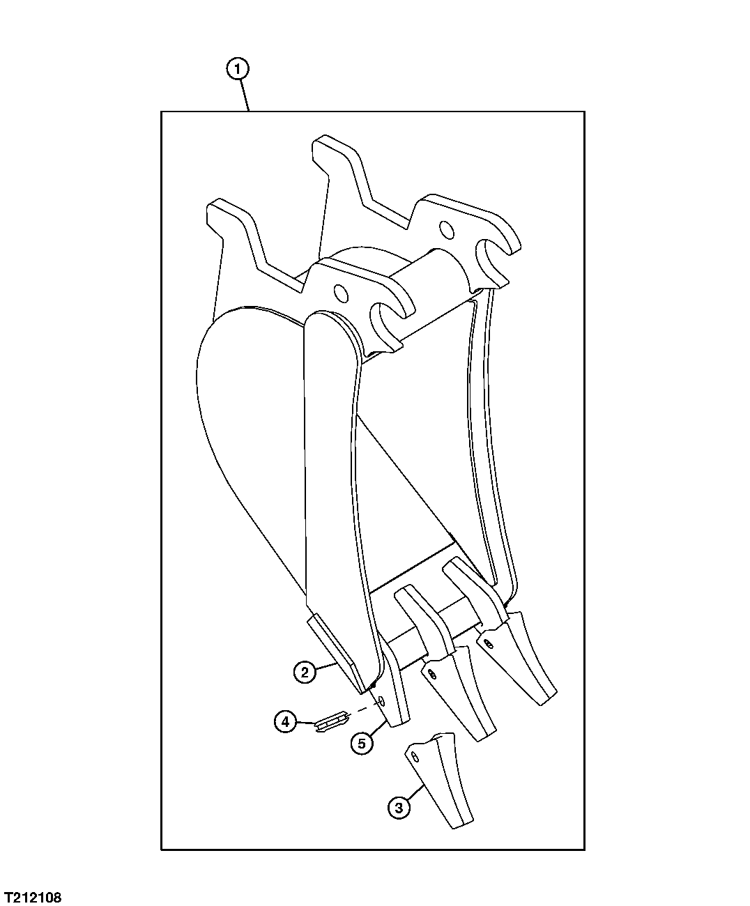 Heavy-Duty Bucket, 30.48 cm (12 in), 0.059 m³ (2.1 ft³)