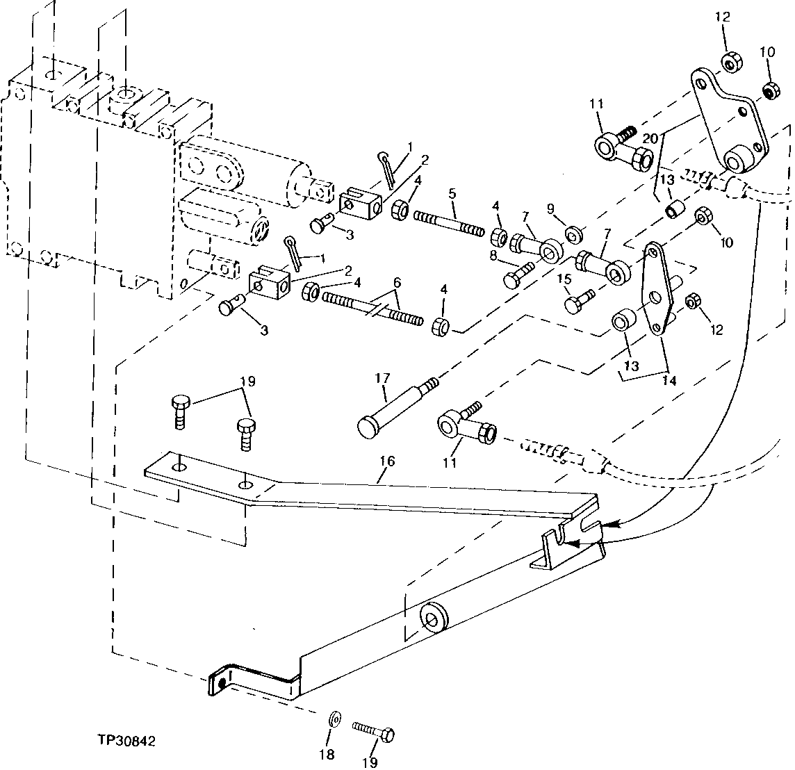 TRANSMISSION SHIFT CONTROL LINKAGE AND BRACKET