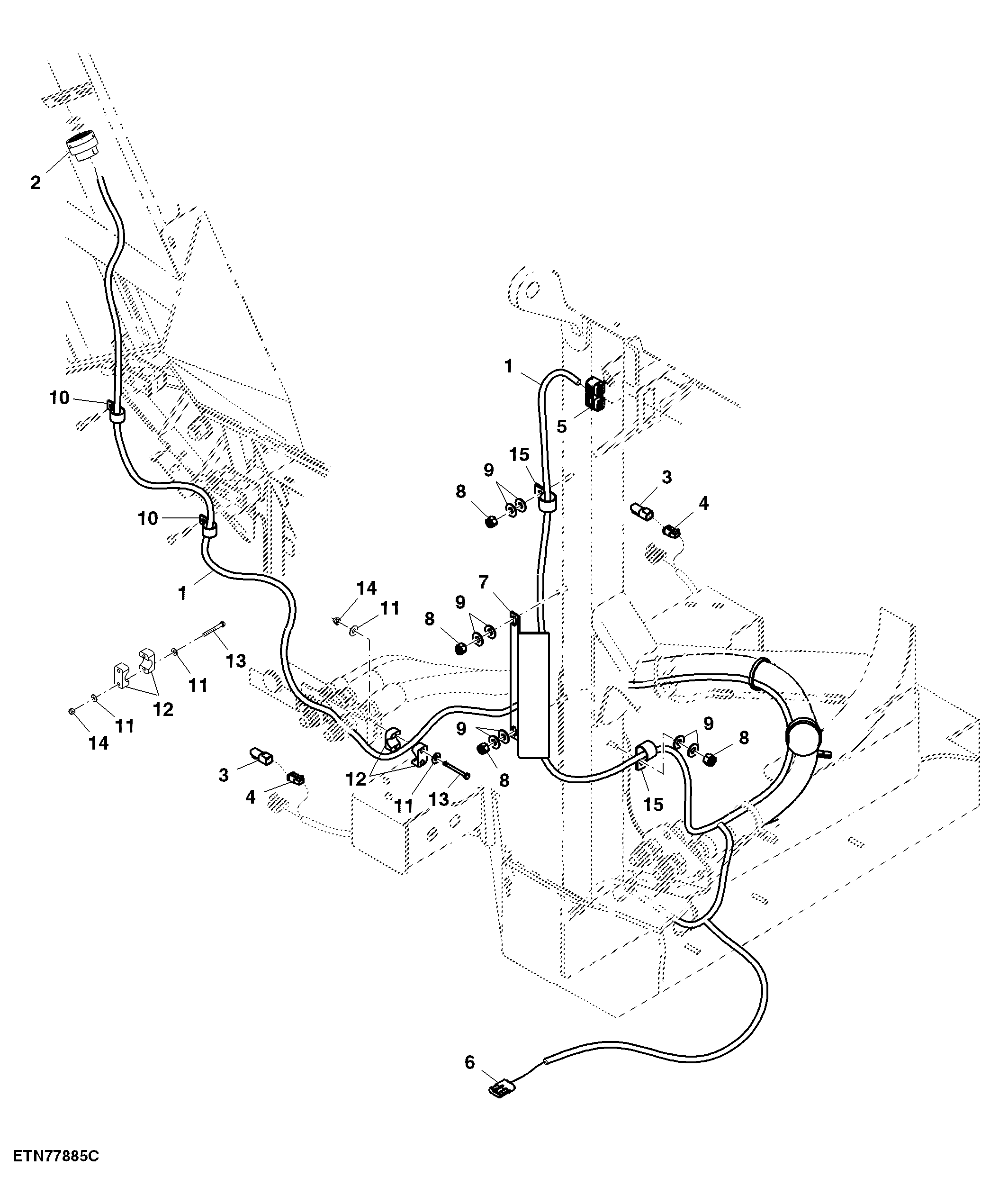 Main Frame Extension Wiring Harness for Standard Lights (Wheel)