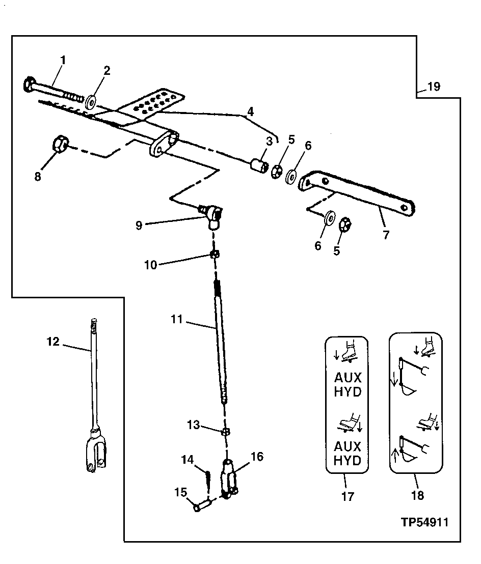 FIFTH FUNCTION PEDAL FOR TWO LEVER CONTROLS