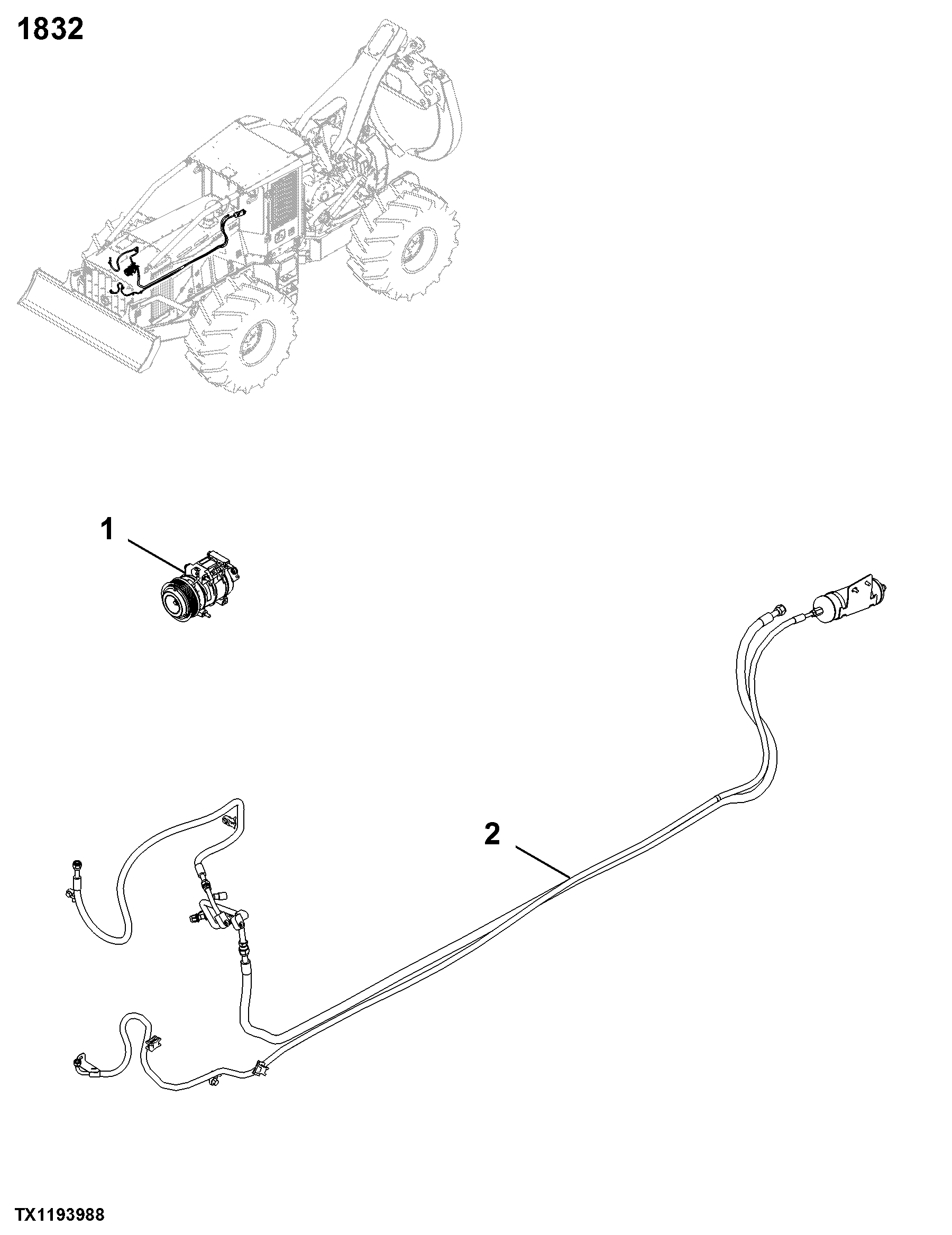 1832 Air Conditioning System Compressor & Drive