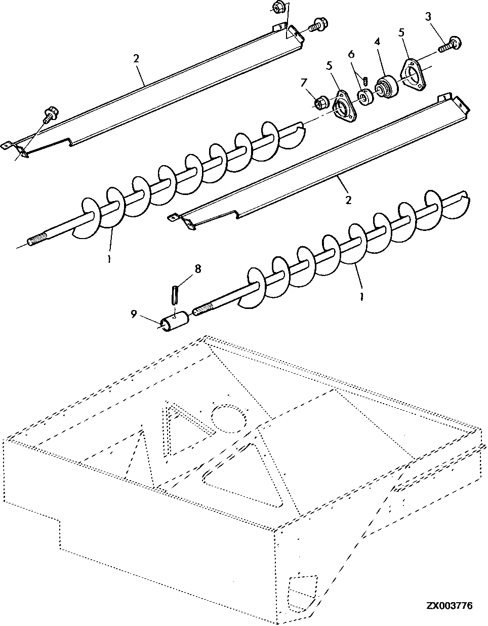 GRAIN TANK,AUGERS IN LONGITUDINAL DIRECTION
