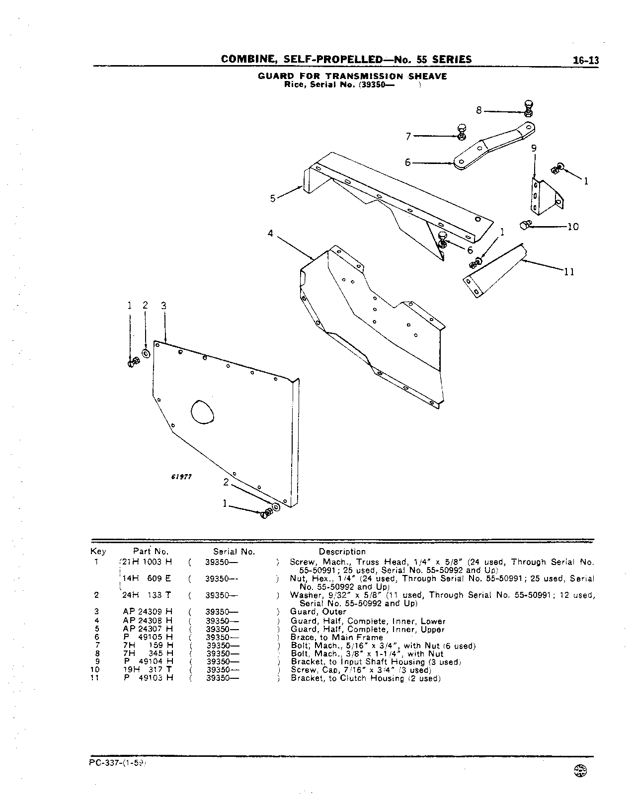 Guard for Transmission Sheave: Serial No. (39350- ) (Continued)