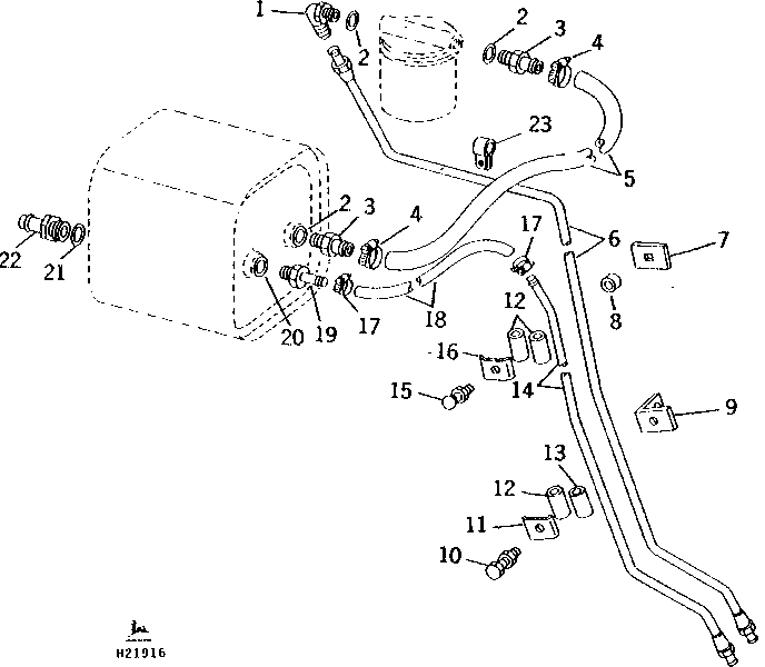 UPPER HYDRAULIC LINES (POWER REAR WHEEL DRIVE)