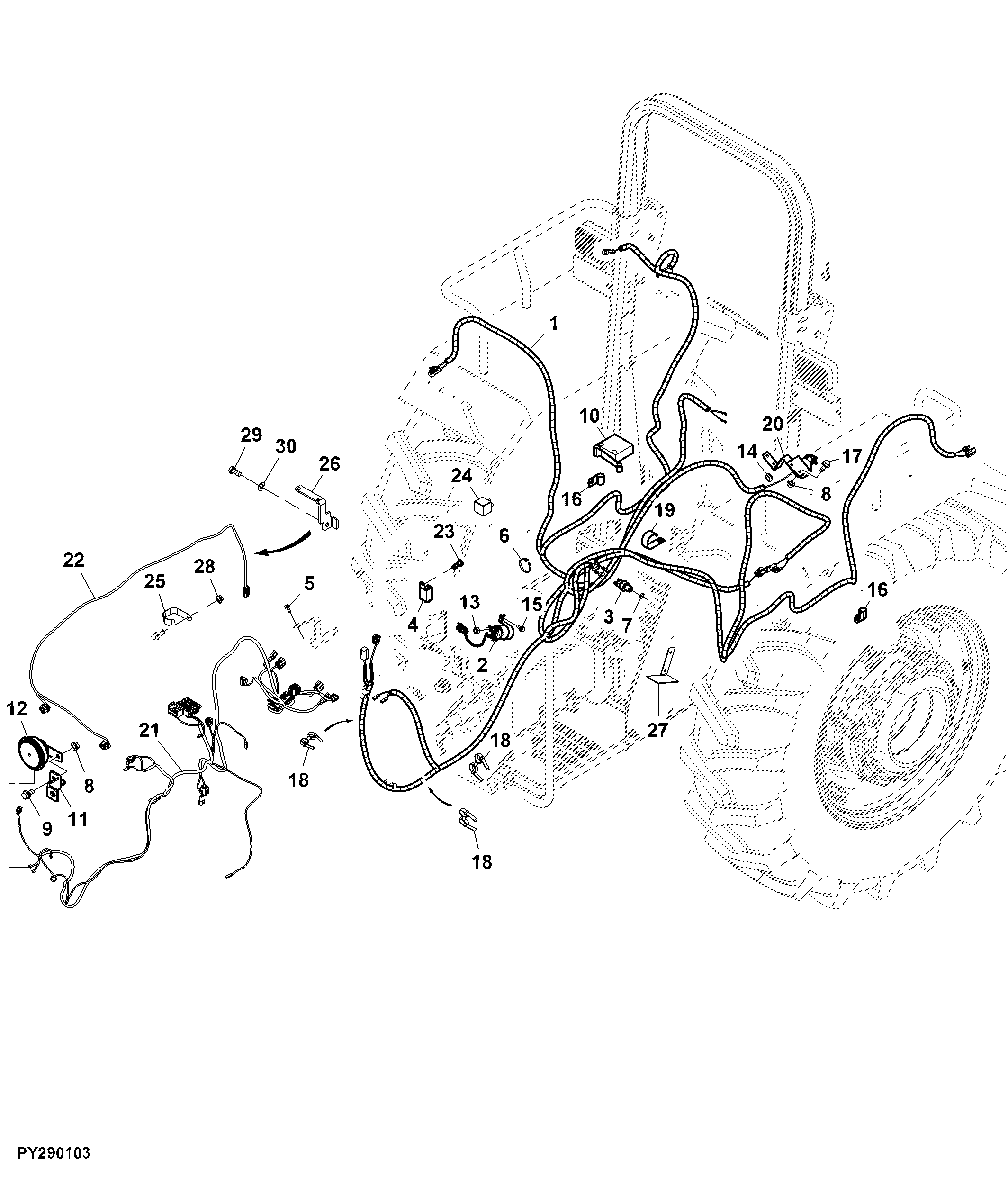 Wiring Harness (Rear), Non Turbo ( - 004268)
