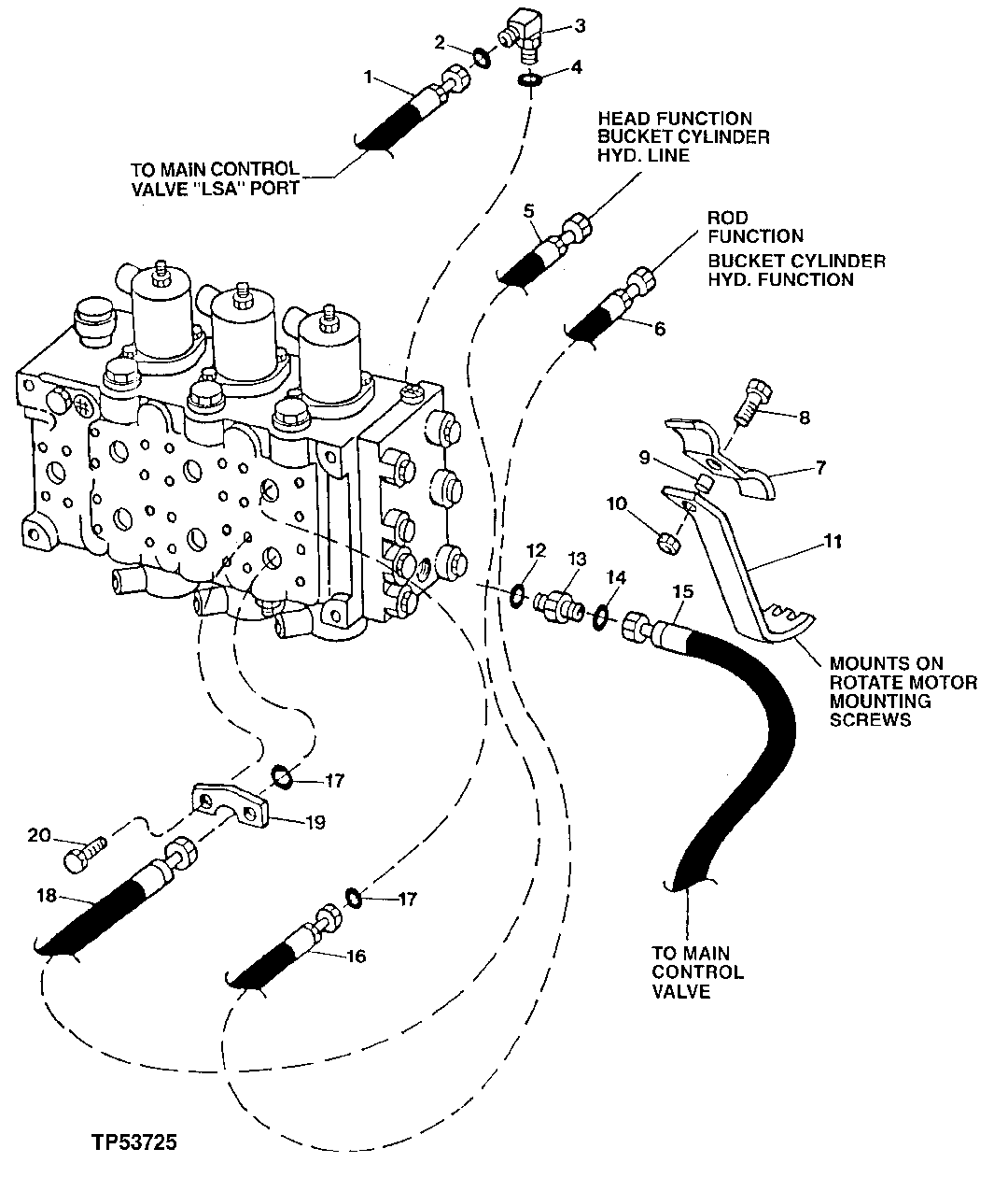 MONOBLOCK VALVE HYDRAULICS (FRONT) (556936 - )