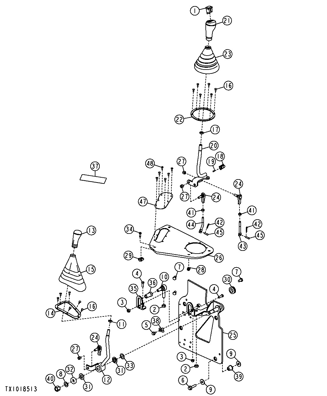 Grapple Control Valve Levers and Linkage (SF) (Manual)