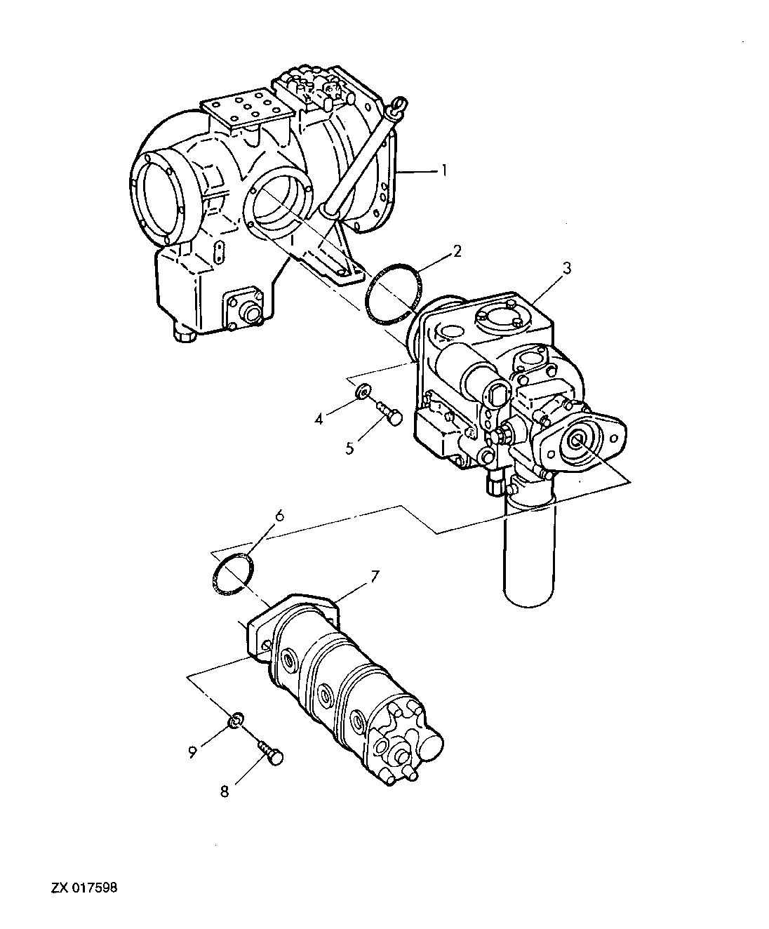 ENGINE GEARCASE - HYDROSTATIC DRIVE PUMP - MAIN HYDRAULIC PUMP CONNECTING HARDWARE