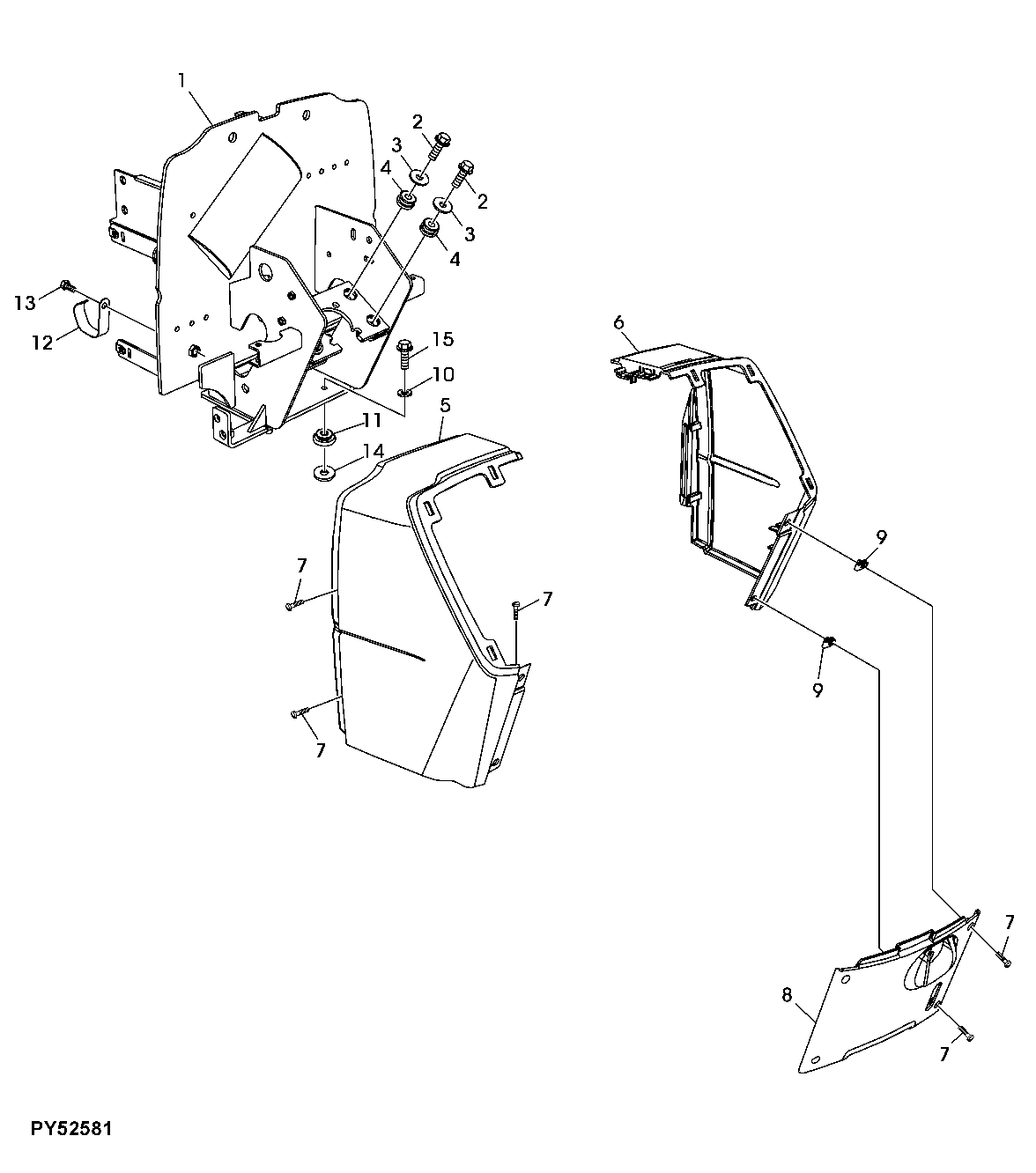 Control support and Cowl Assembly, W/ Power Steering