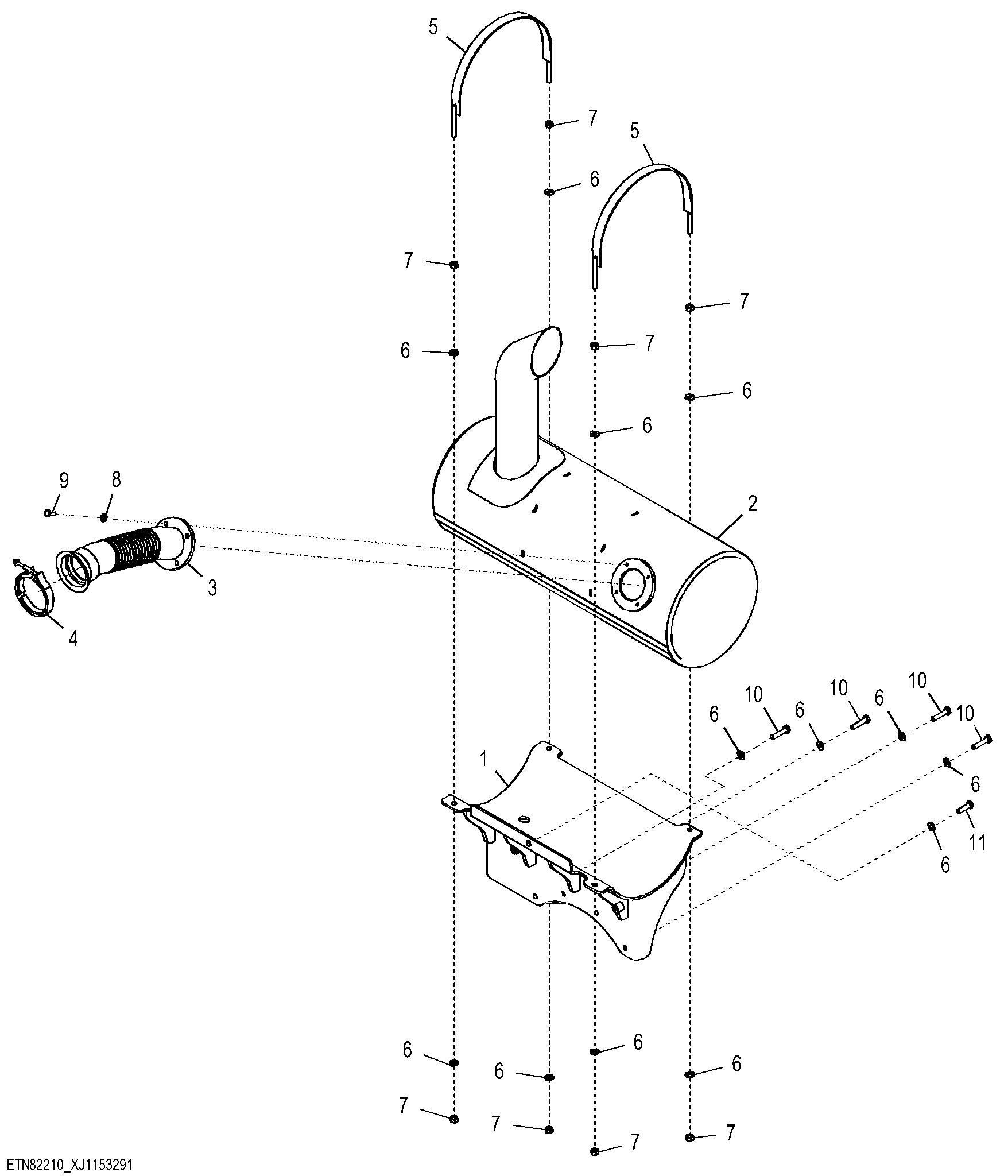 External Exhaust System (Engine 6068HT087-RE551769)