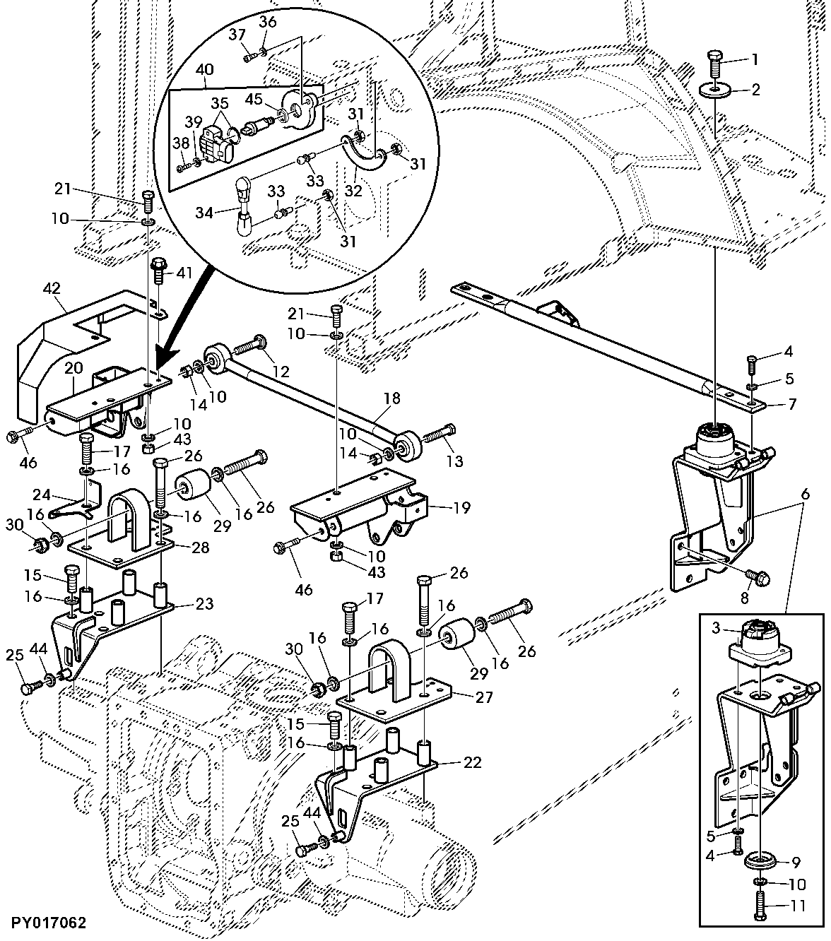 SUSPENSION FOR CAB (FOR HYDRAULIC CAB SUSPENSION - HCS)