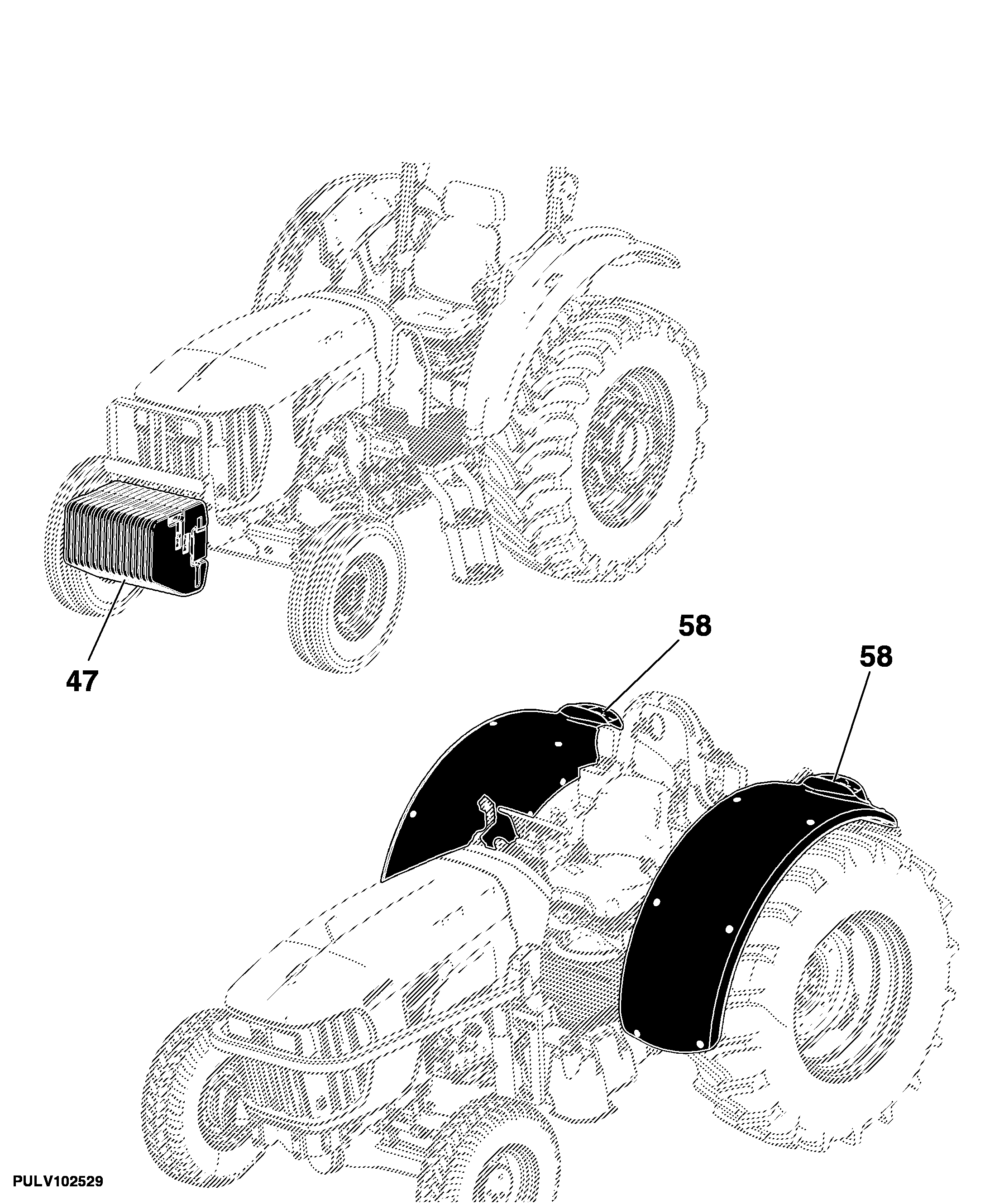 80 Wheels, Non-Powered Axles, Sheet metal Tractor