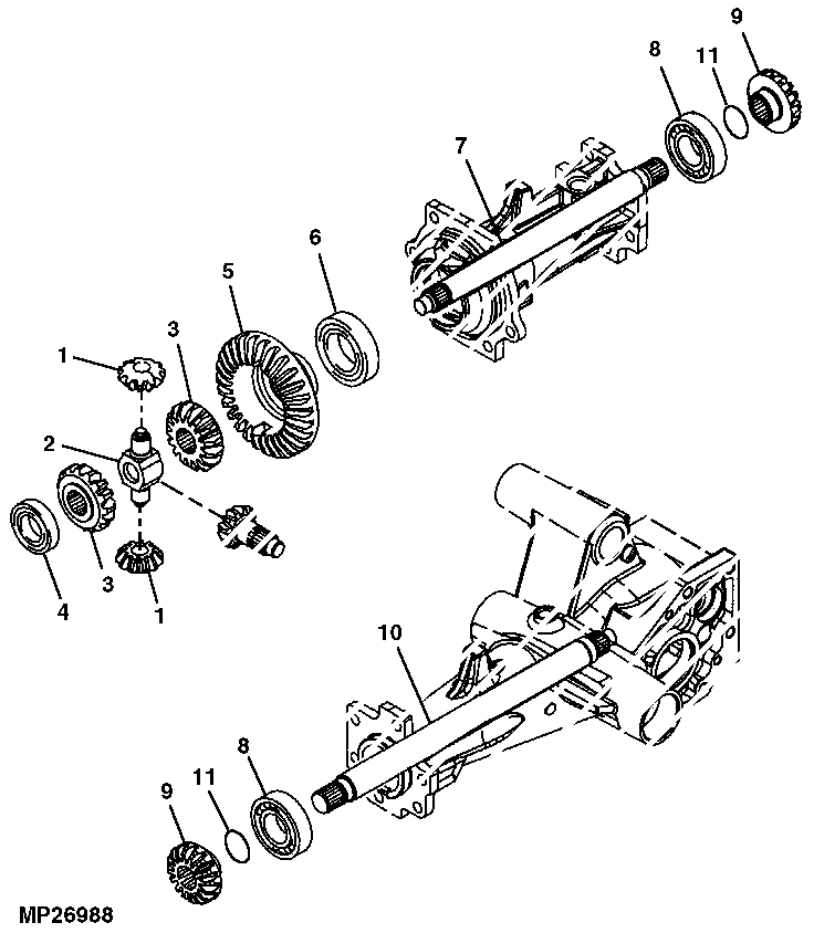 Differential Gears and Axles, MFWD ( - 040000)