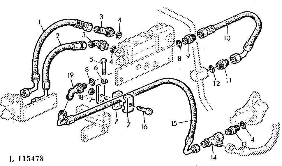 OIL LINES-SELECTIVE CONTROL VALVES (SPOOL TYPE) WITH 2 SELECT. CONTROL VALVES (POPPET TYPE)