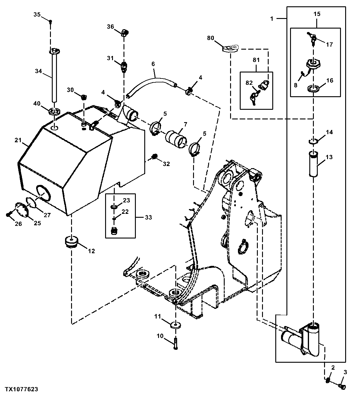 Fuel Tank, Tank Mounting and Fuel Gauge Sender ( - 009399)
