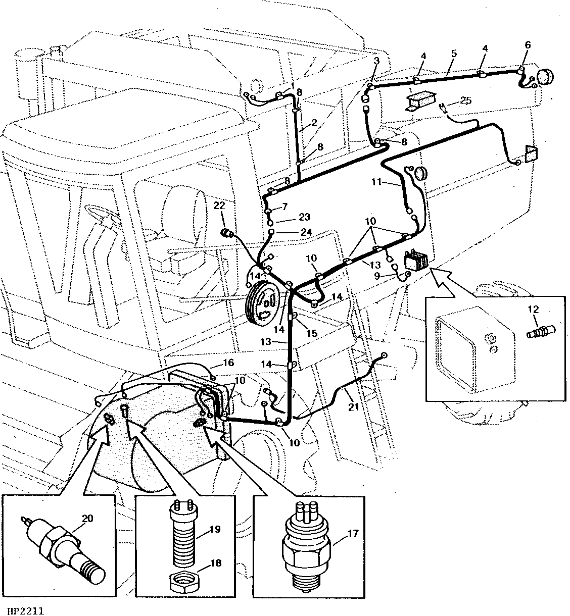 REAR HOOD, GRAIN TANK, UNLOADING AUGER AND SEPARATOR