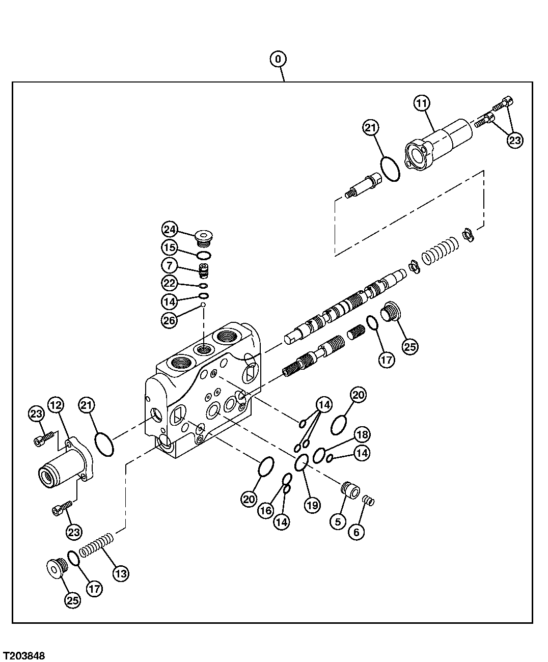 MAIN CONTROL VALVE COMPONENTS - SWING SECTION